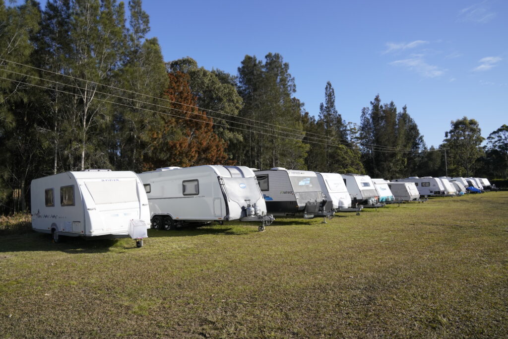 Outdoor storage at Hallidays Point Caravan Park